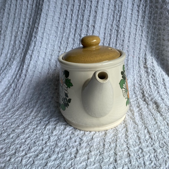Vintage Sadler teapot stonewear buttercup & daisy print groovy MCM - Picture 3 of 15